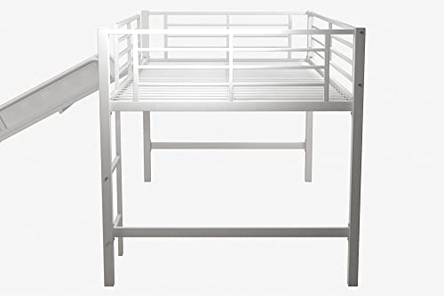 Junior Twin Metal Loft Bed with Slide
