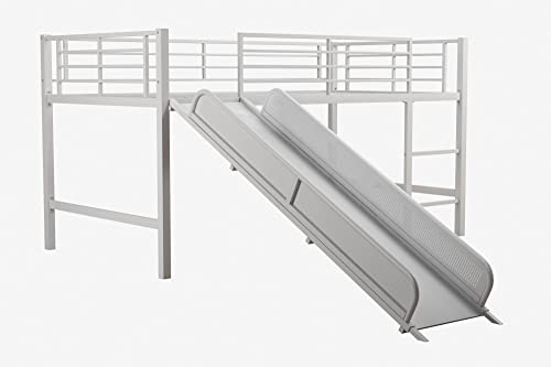Junior Twin Metal Loft Bed with Slide