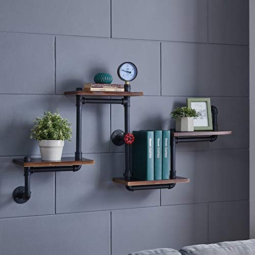 Rustic Modern Ladder Pipe Shelf