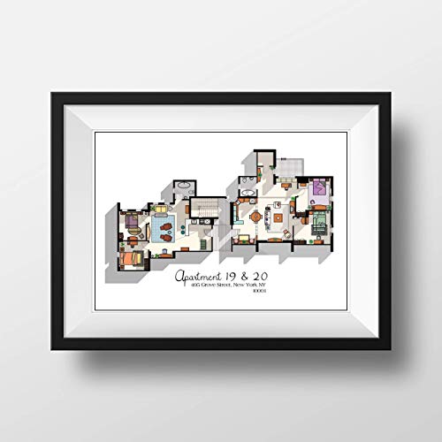 Friends TV Show Apartment Poster - Layout