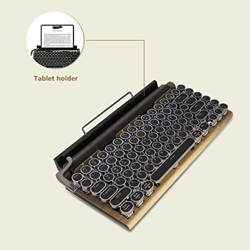 Retro Mechanical Keyboard with LED Backlight - Wood Color