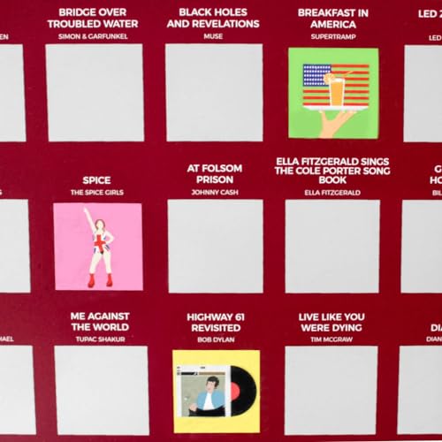 100 Music Albums Scratch Off Poster - Musical Bucket List