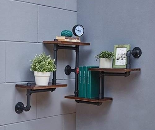 Rustic Modern Ladder Pipe Shelf