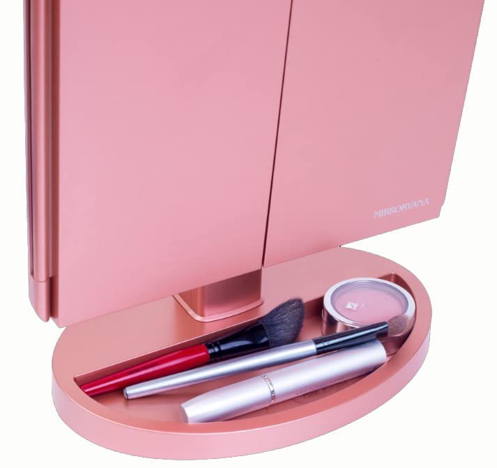 X-Large Vanity Makeup Mirror with LED Lights - Rose Gold
