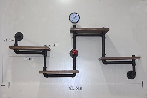 Rustic Modern Ladder Pipe Shelf