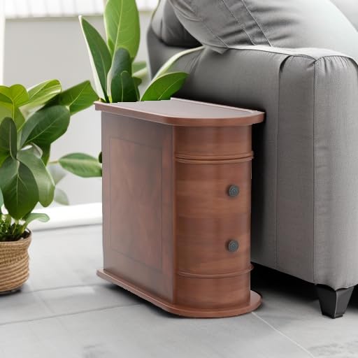 Fully Assembled Narrow Two-Drawer Side Table