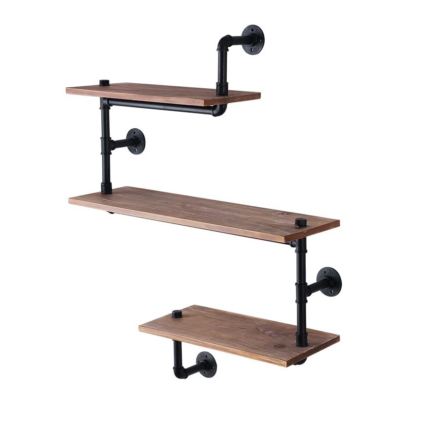 Industrial Pipe Shelf - Heavy Duty Rustic Bookshelf