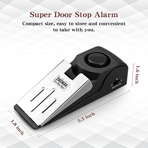 Door Stop Alarm with 120DB Siren (Pack of 2)
