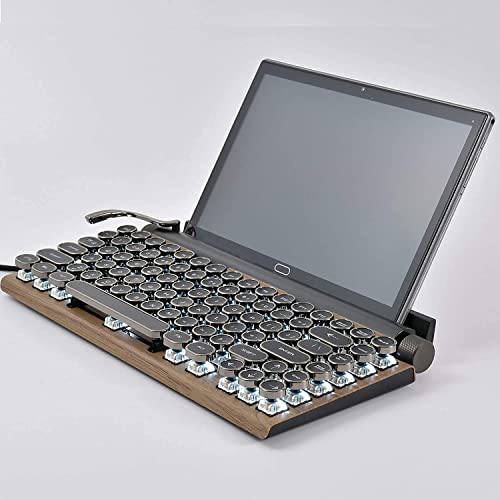 Retro Mechanical Keyboard with LED Backlight - Wood Color