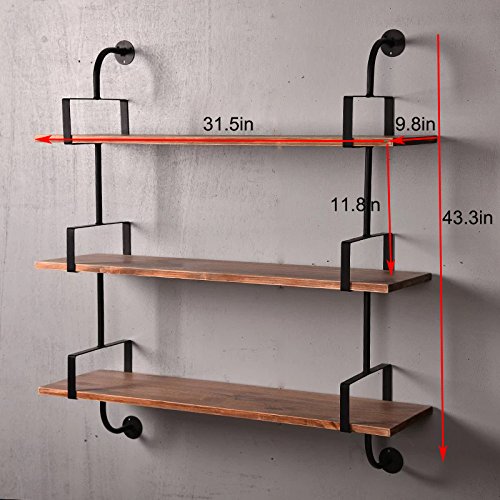 Industrial Retro Wall Mount Pipe Shelf
