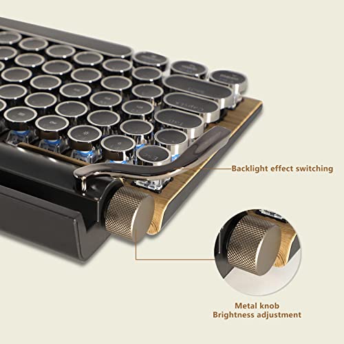 Retro Mechanical Keyboard with LED Backlight - Wood Color