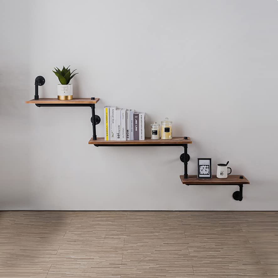 Industrial Pipe Shelf - Heavy Duty Rustic Bookshelf