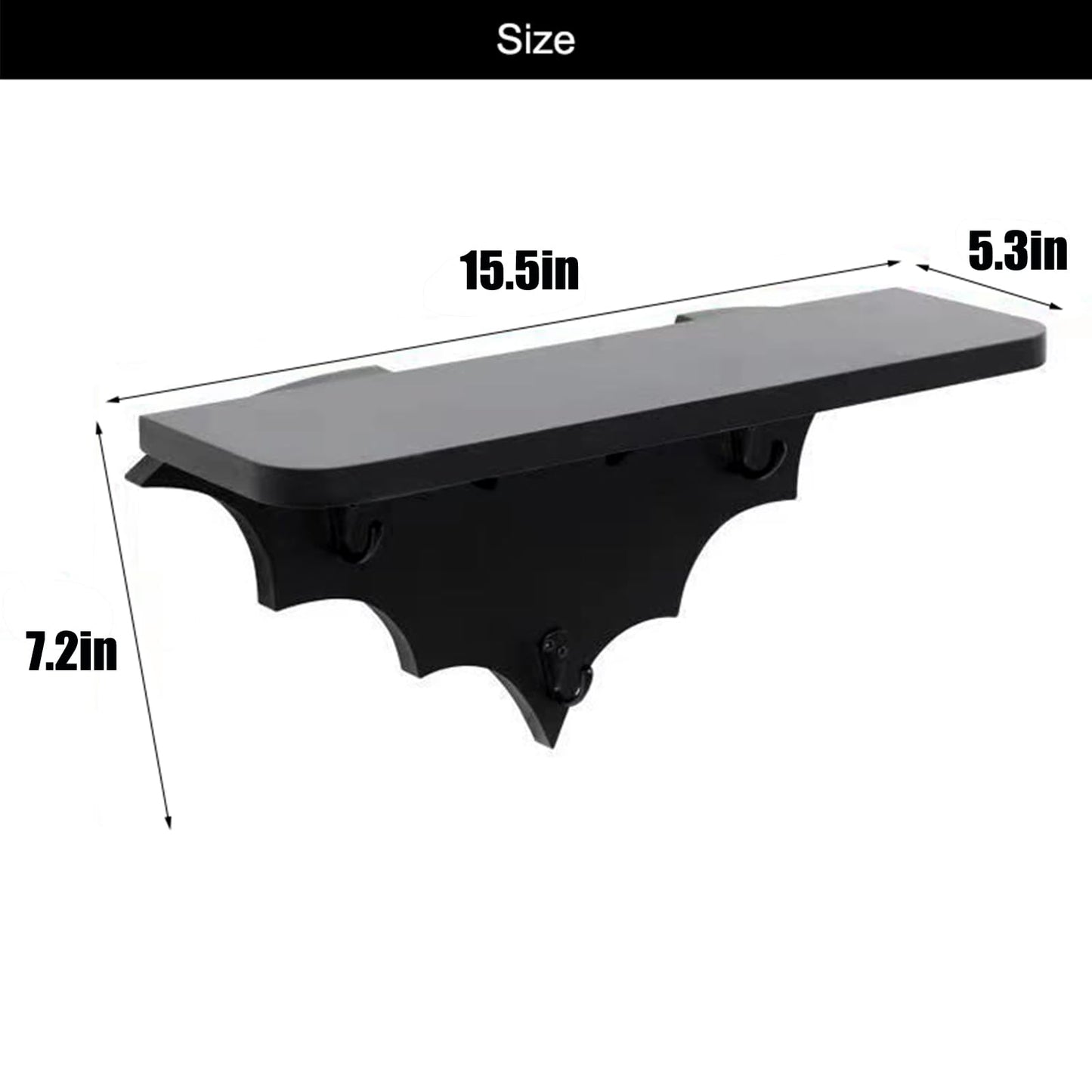 Bat Shelf with Key Hooks