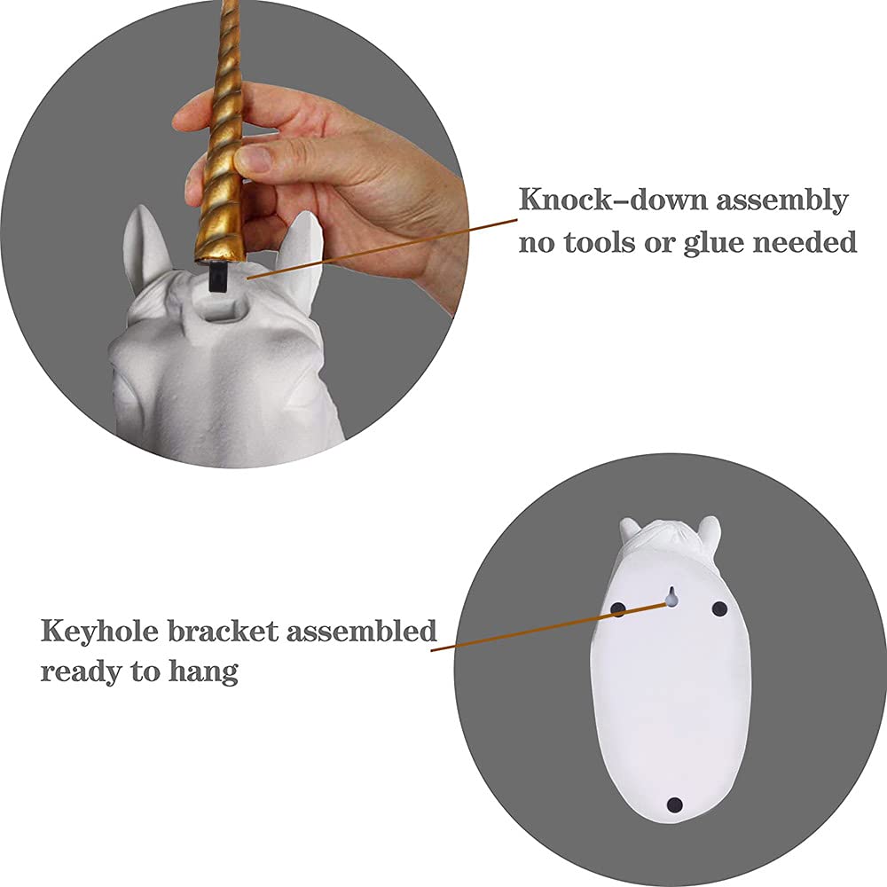 White Unicorn Head Wall Mount