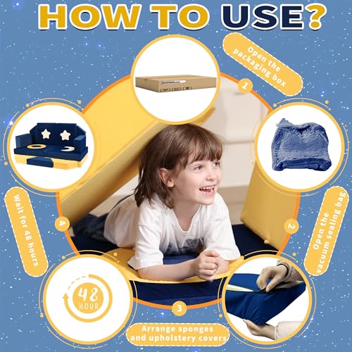 Modular Kids Play Couch - Universe Theme