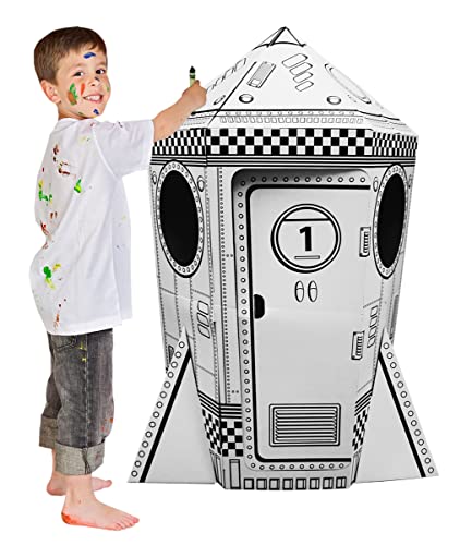 Kids Cardboard Rocket Playhouse