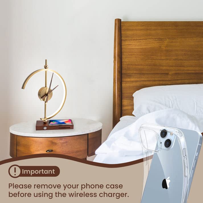Clock Desk Lamp with Wireless Charger