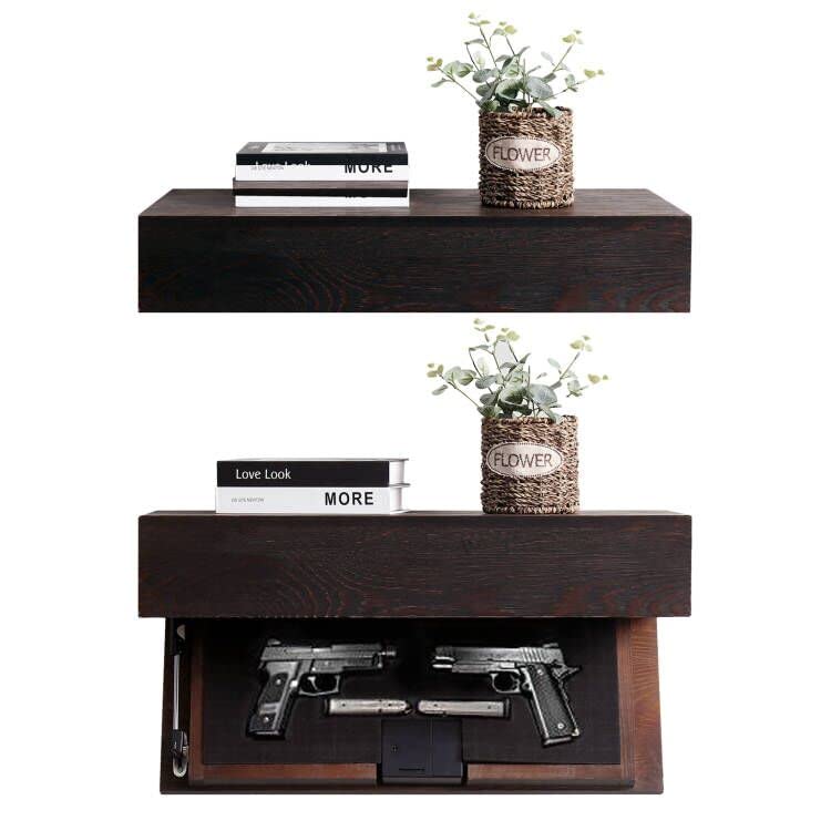 Rustic Floating Shelf with Hidden Compartment