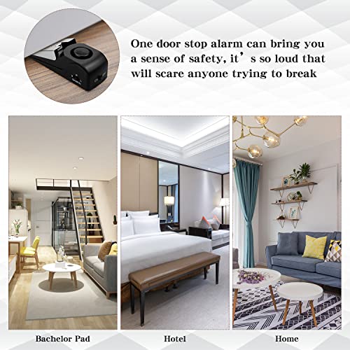 Door Stop Alarm with 120DB Siren (Pack of 2)