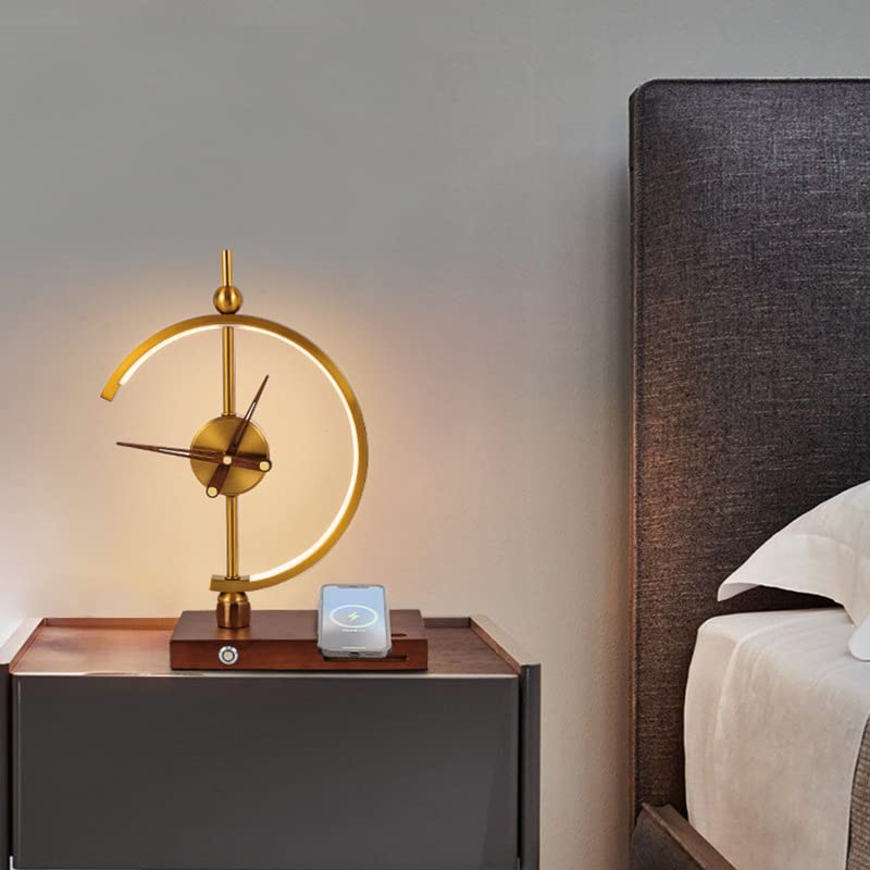 Clock Desk Lamp with Wireless Charger
