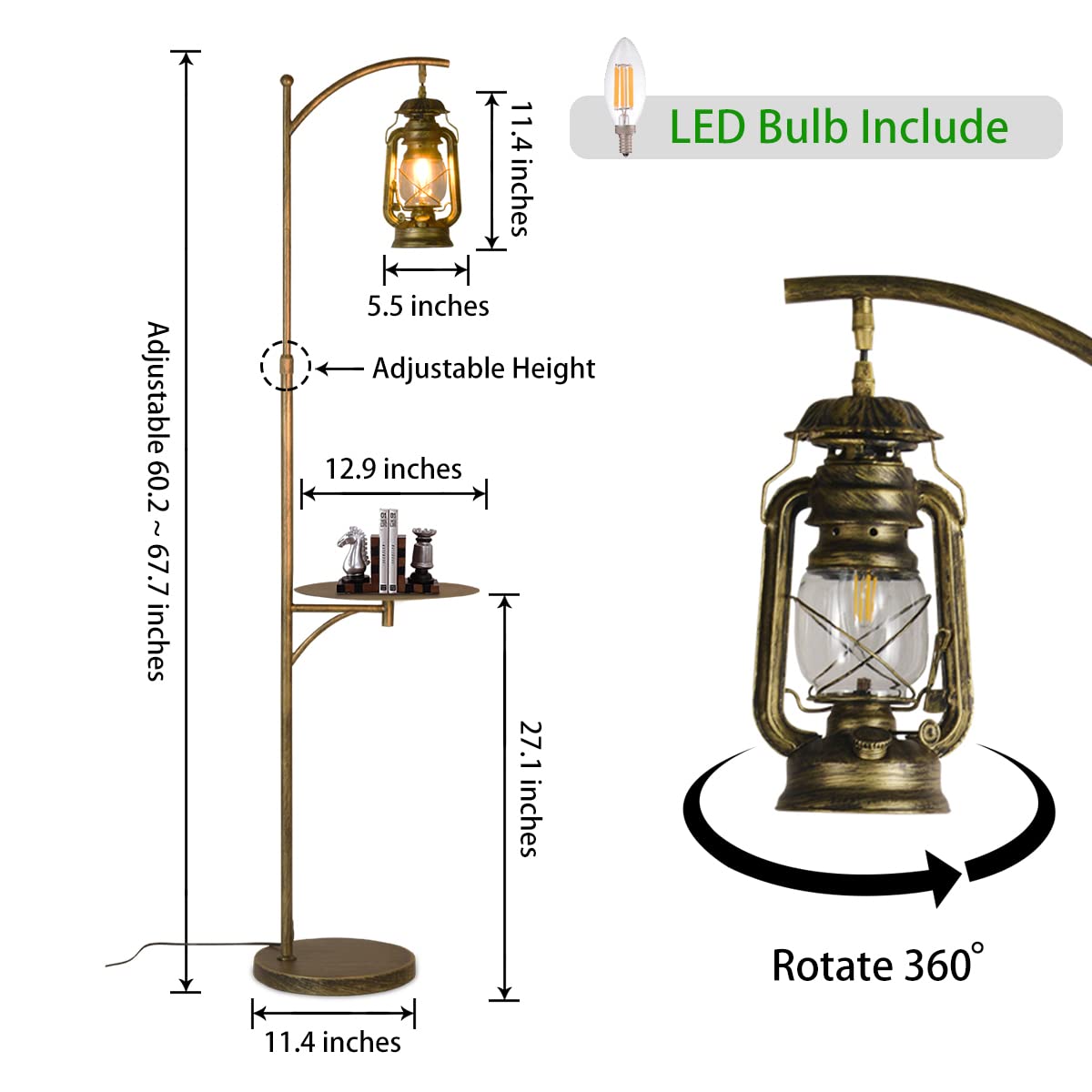 Beaysyty Bronze Artisan Country Floor Lamp