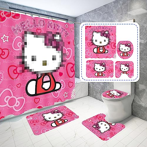 Anime Theme Shower Curtain Set