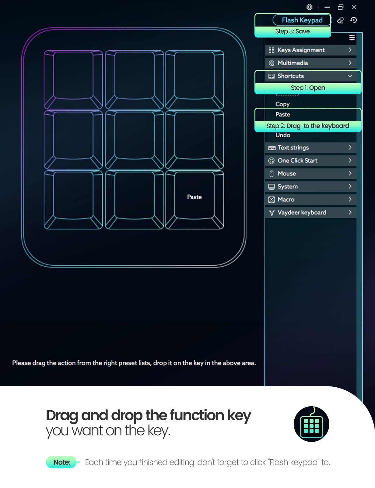 One-Handed Mechanical Keyboard with Programmable Keys