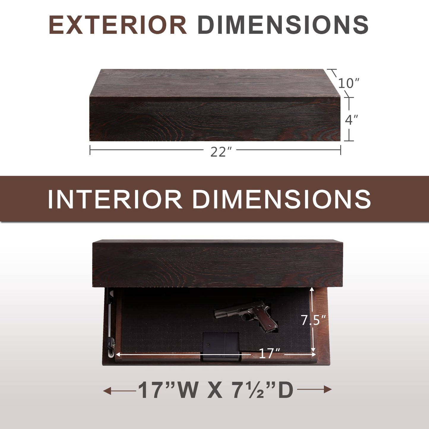 Rustic Floating Shelf with Hidden Compartment
