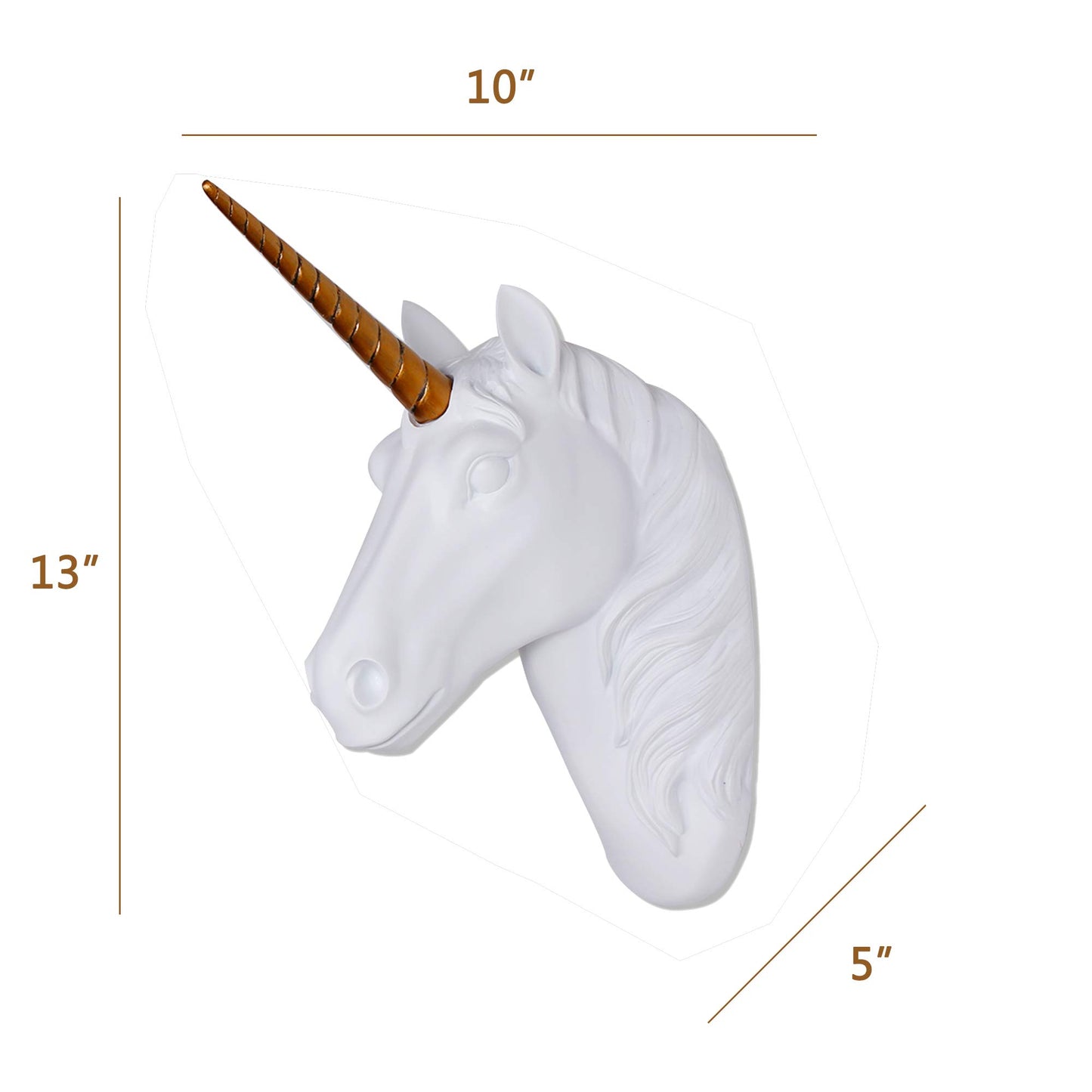 White Unicorn Head Wall Mount