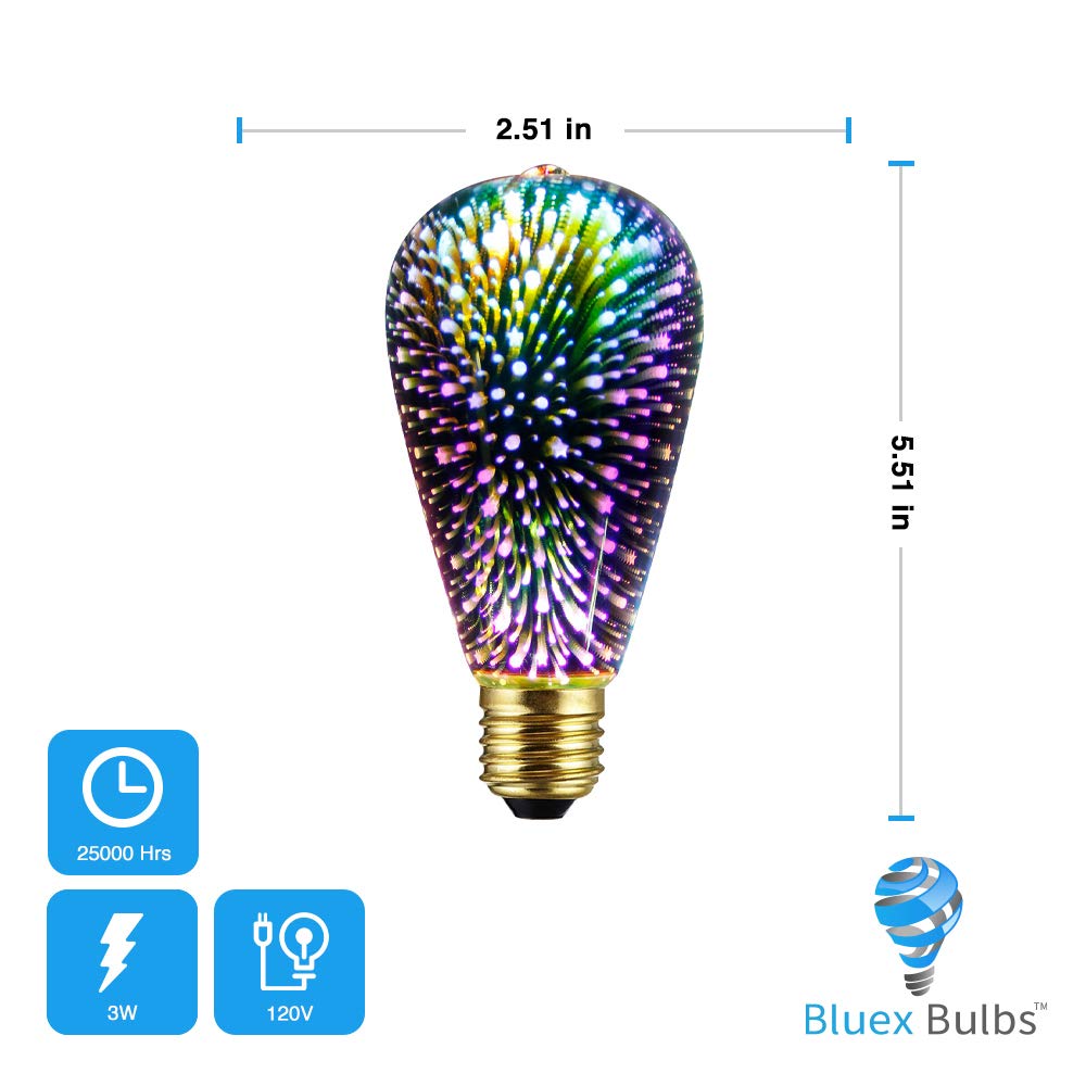 3D Fireworks Effect LED Light Bulbs