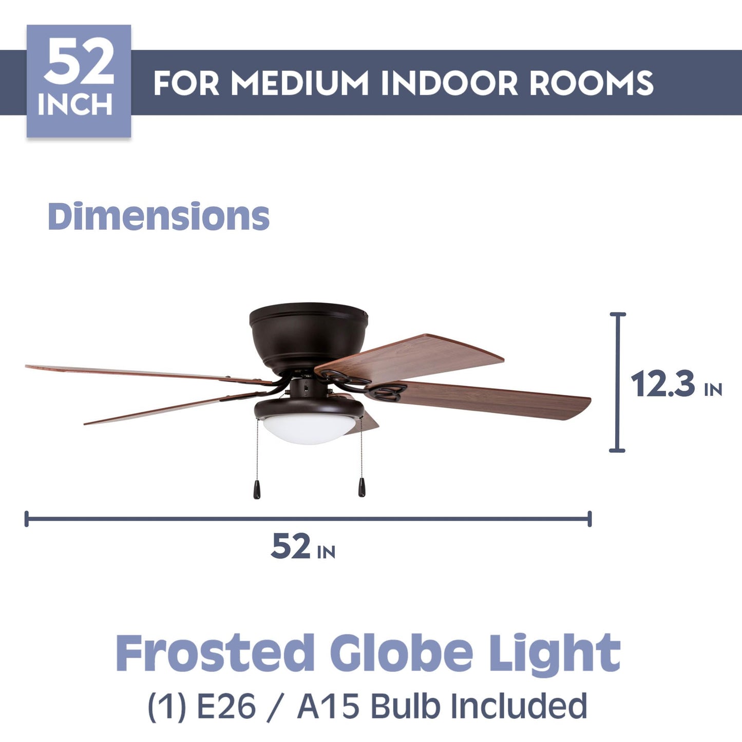 Low-Profile 52-Inch Ceiling Fan