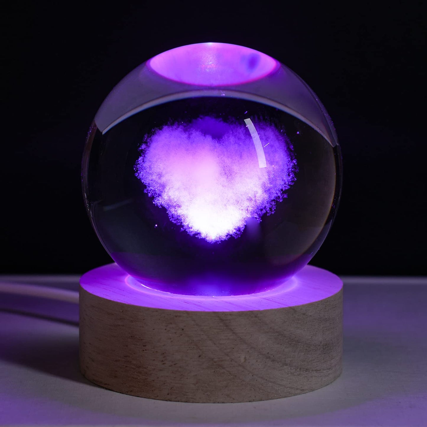 3D Galaxy Crystal Ball Night Light