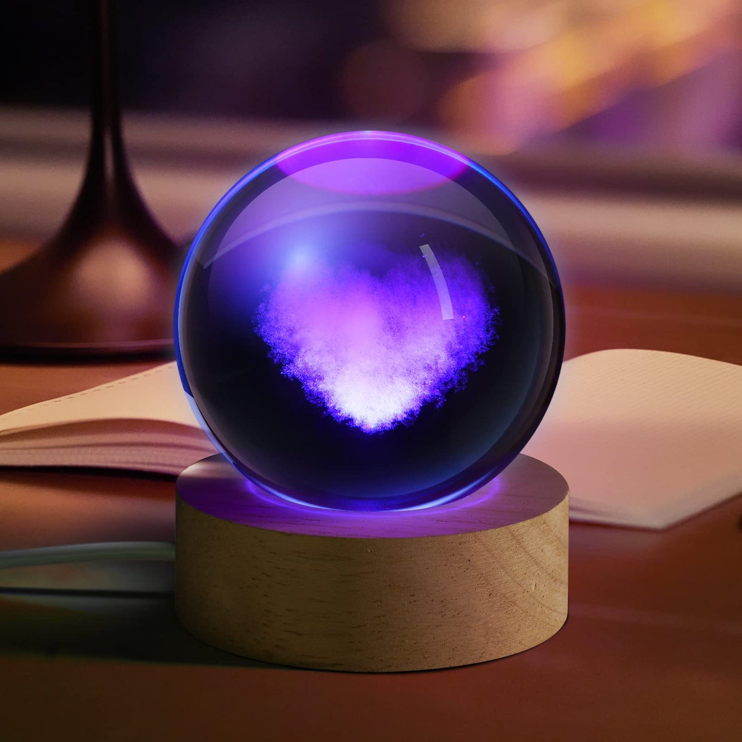 3D Galaxy Crystal Ball Night Light