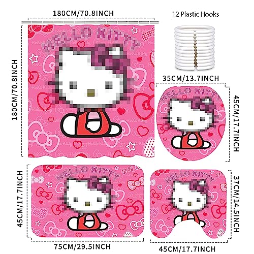 Anime Theme Shower Curtain Set