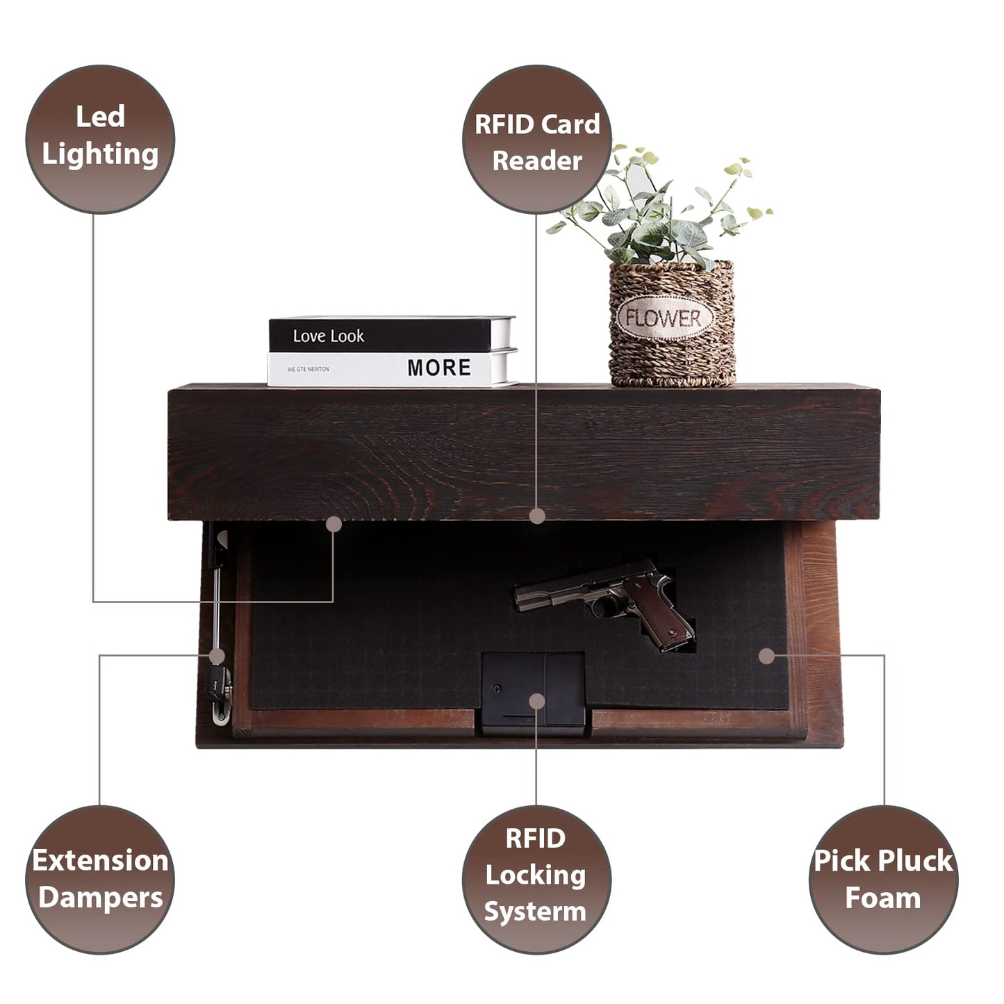 Rustic Floating Shelf with Hidden Compartment