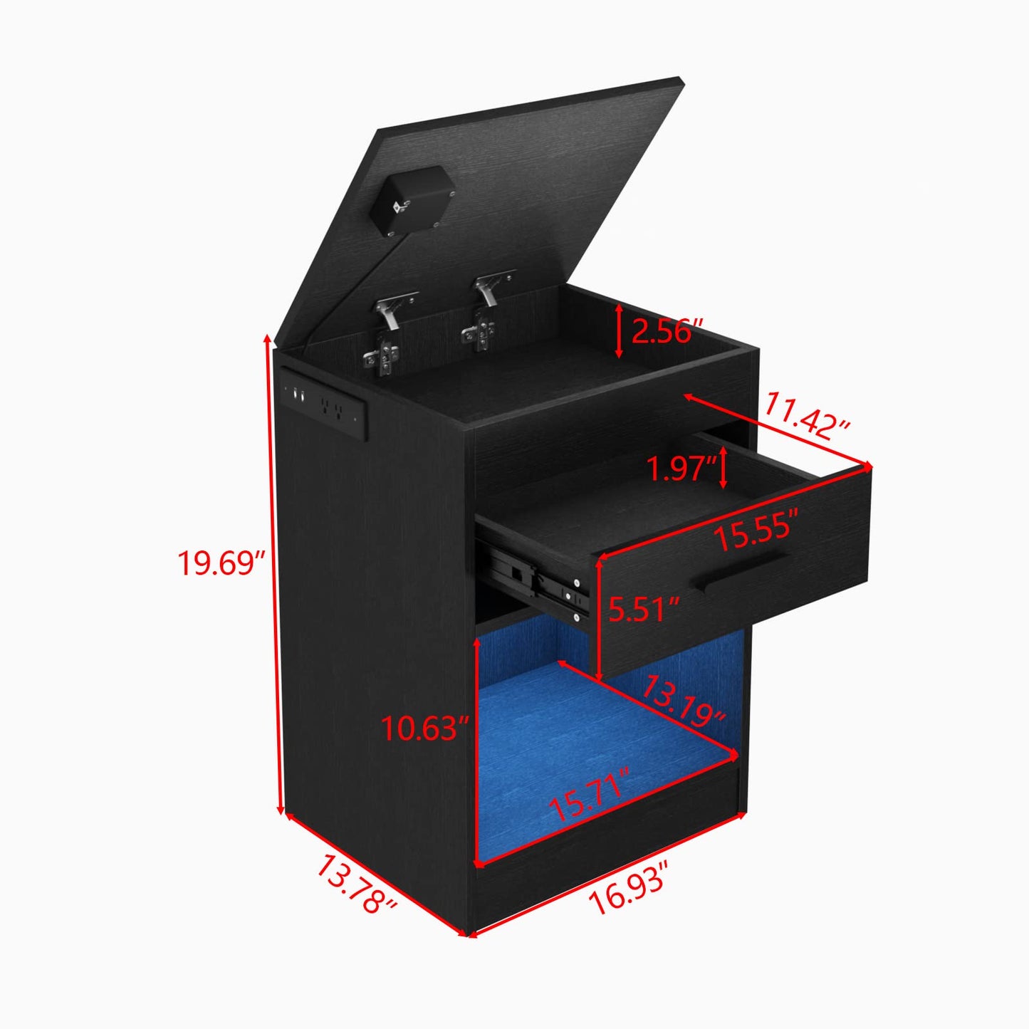 Concealed-Storage Nightstand with Lights
