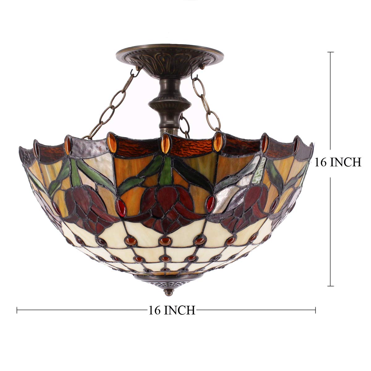 Tiffany Tulip Ceiling Light Fixture