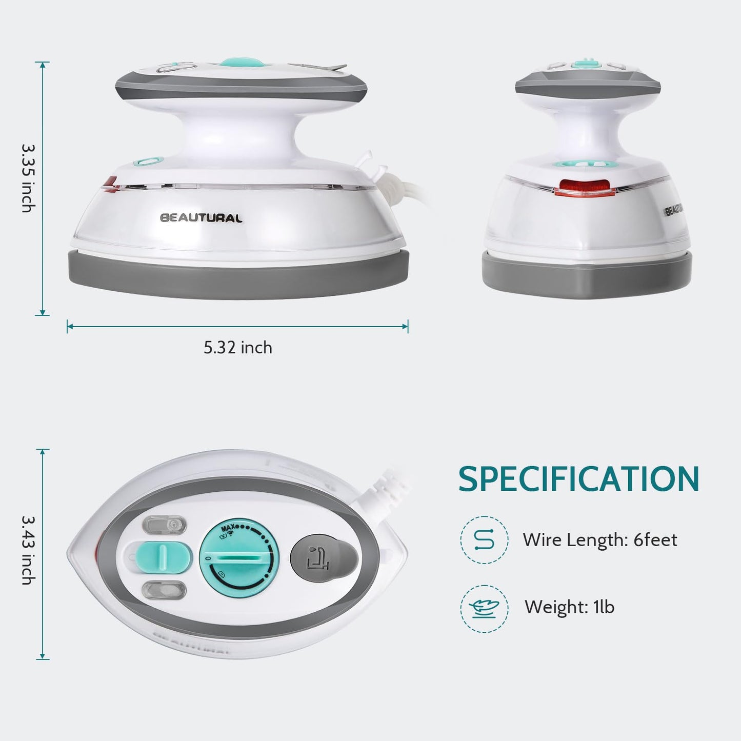 Mini Travel Steam Iron with Dual Voltage