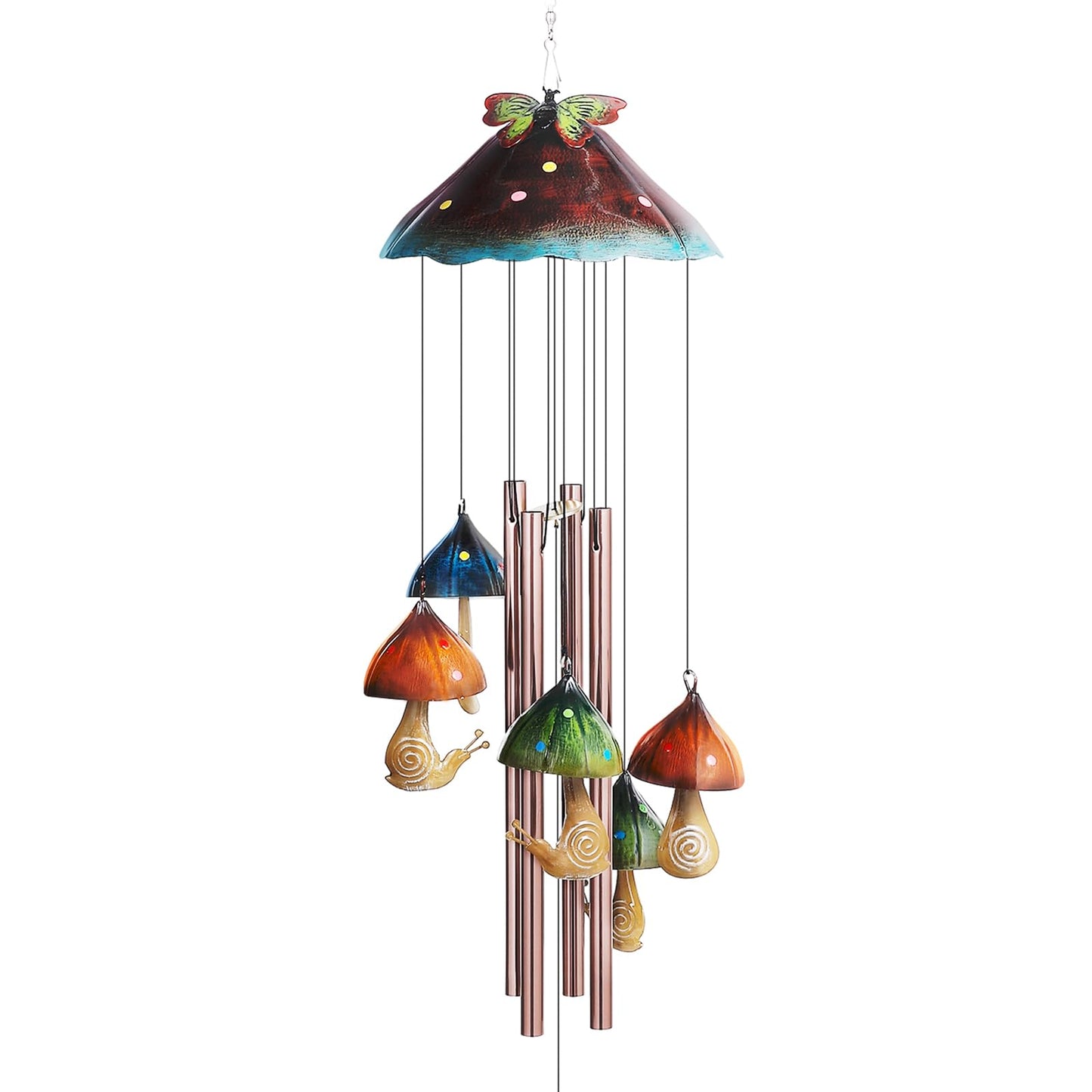 Solar Mushroom Wind Chime for Garden