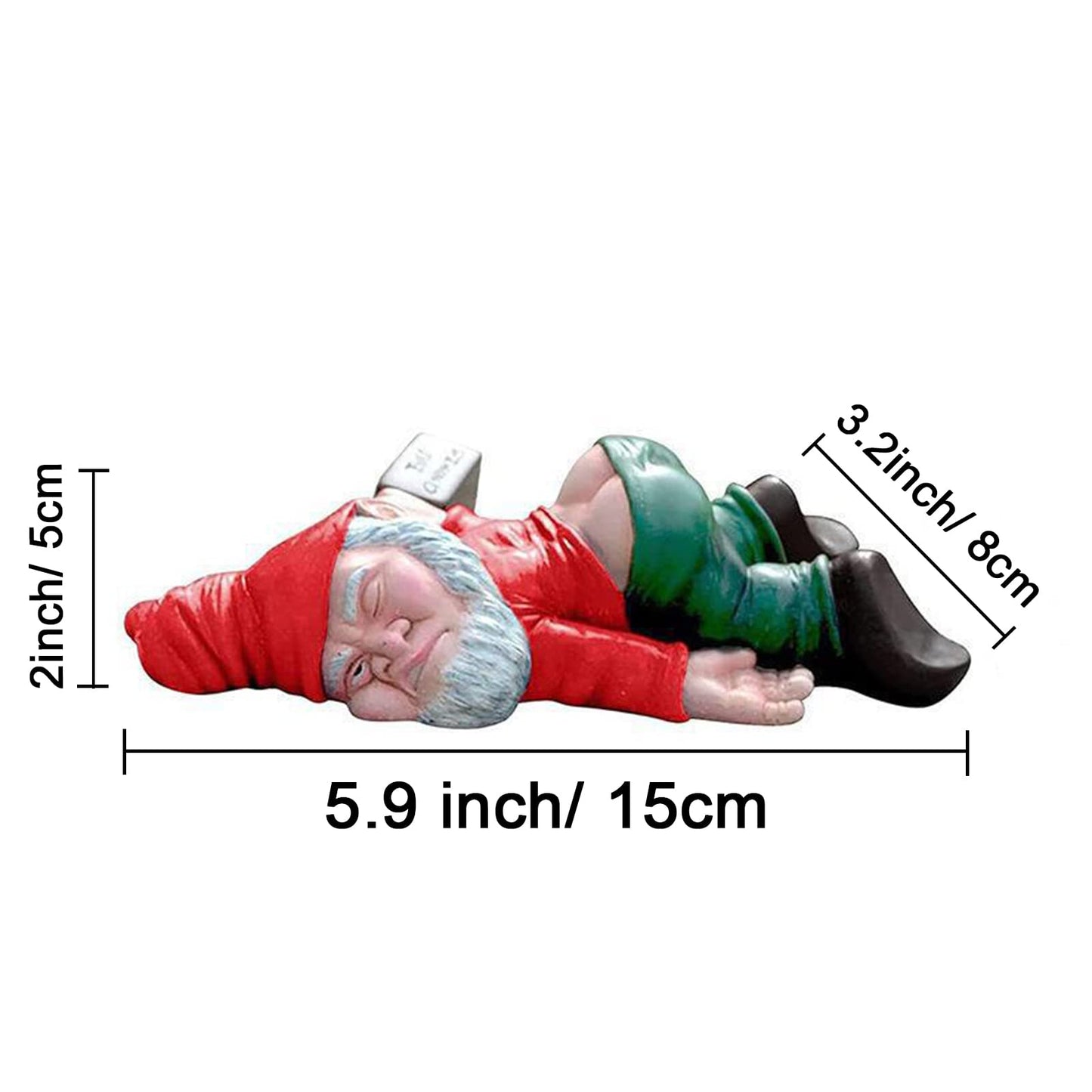 Funny Garden Gnome Statue - 5.9" Red
