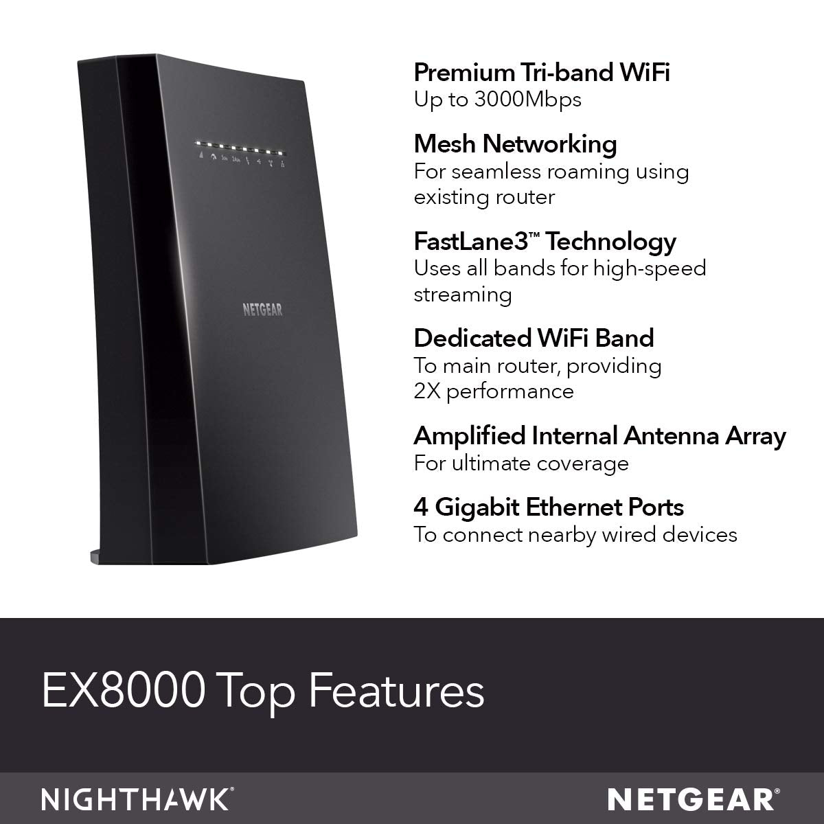 NETGEAR WiFi Mesh Range Extender - Up to 2500 sq.ft. Coverage