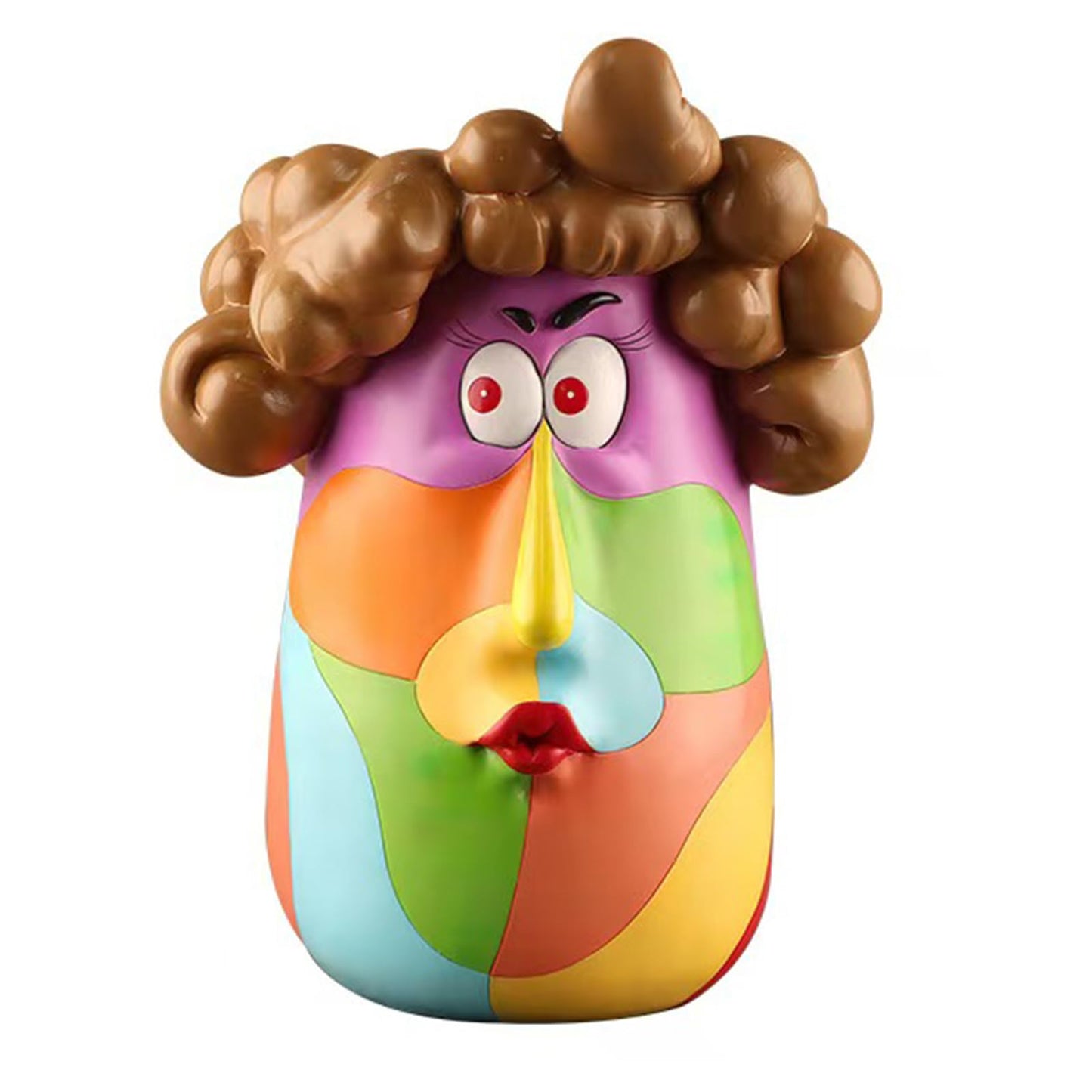 TOZLU Curly Haired Girl Abstract Planter