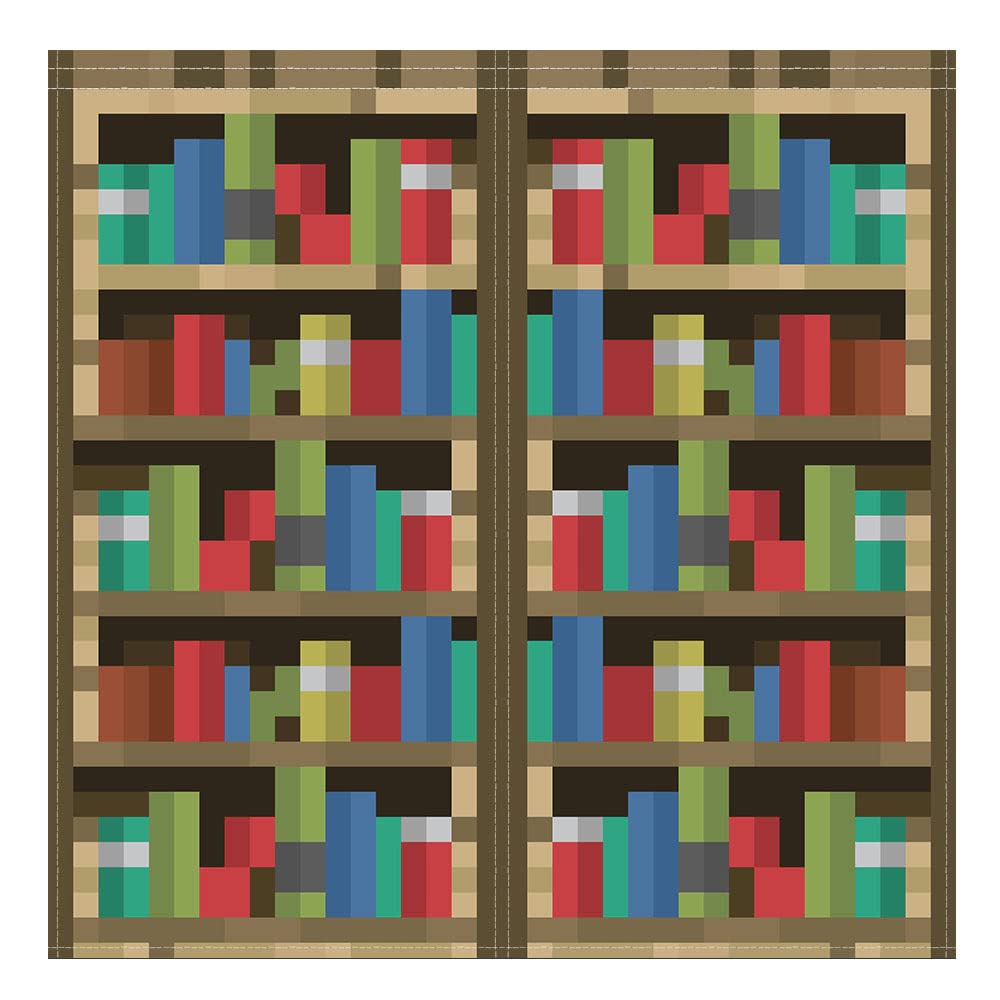 Pixelated Bookshelf Curtains