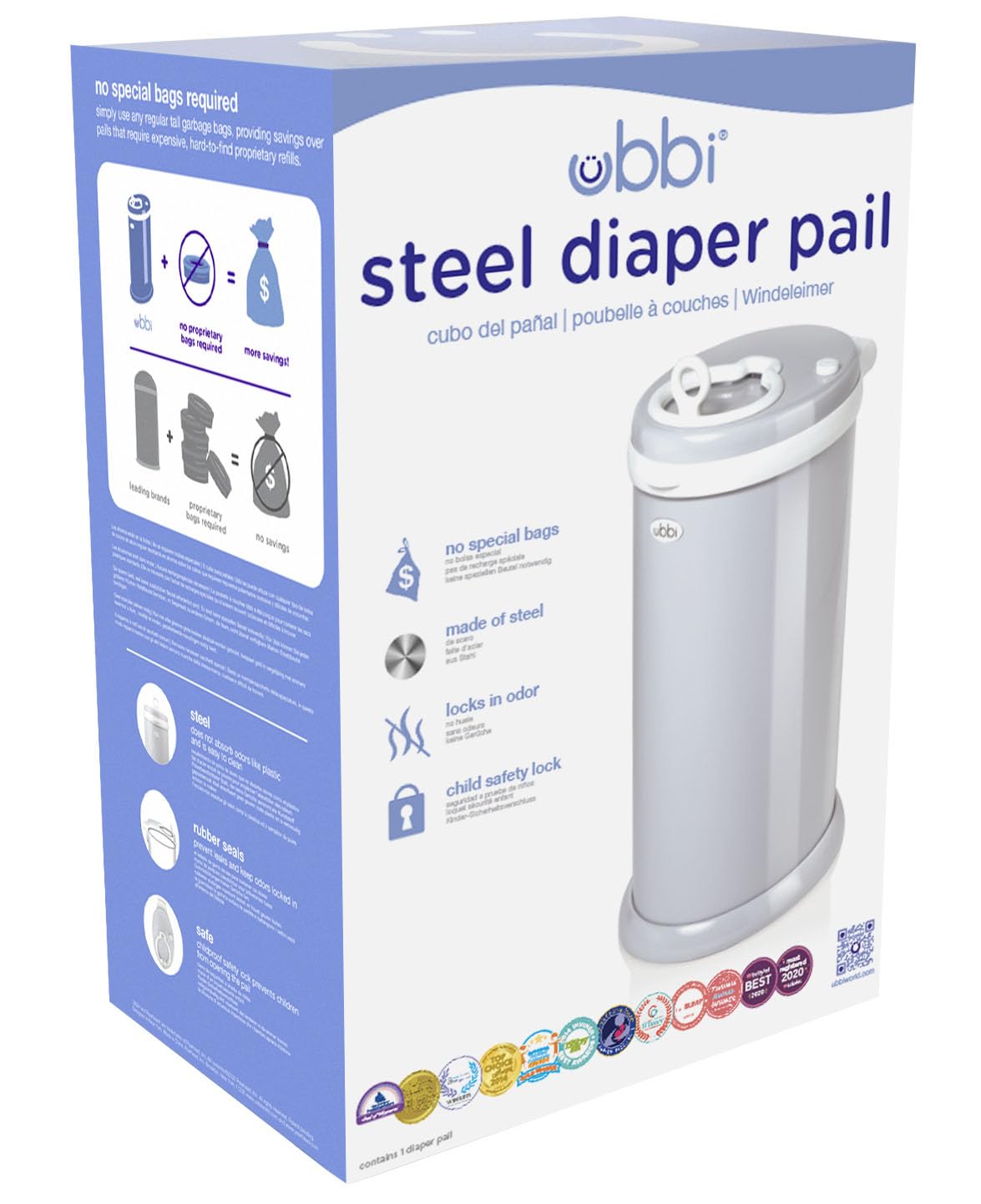 Steel Diaper Pail - Odor Locking