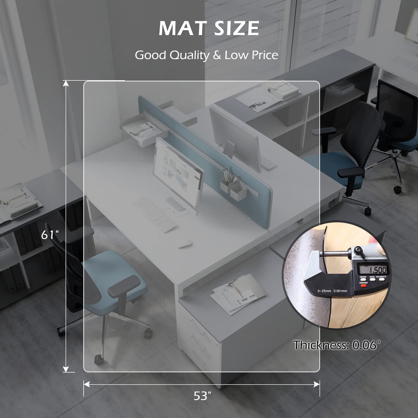 Clear Vinyl Chair Mat for Hard Floors