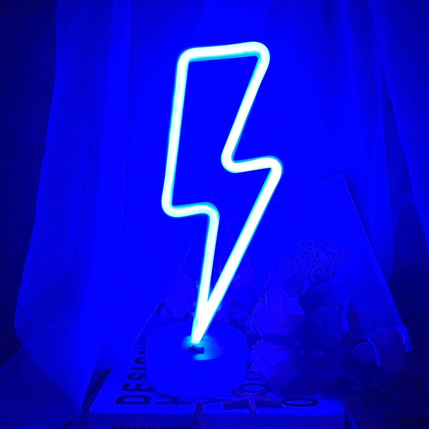 Lightning Bolt Neon Sign for Room Decor - Blue