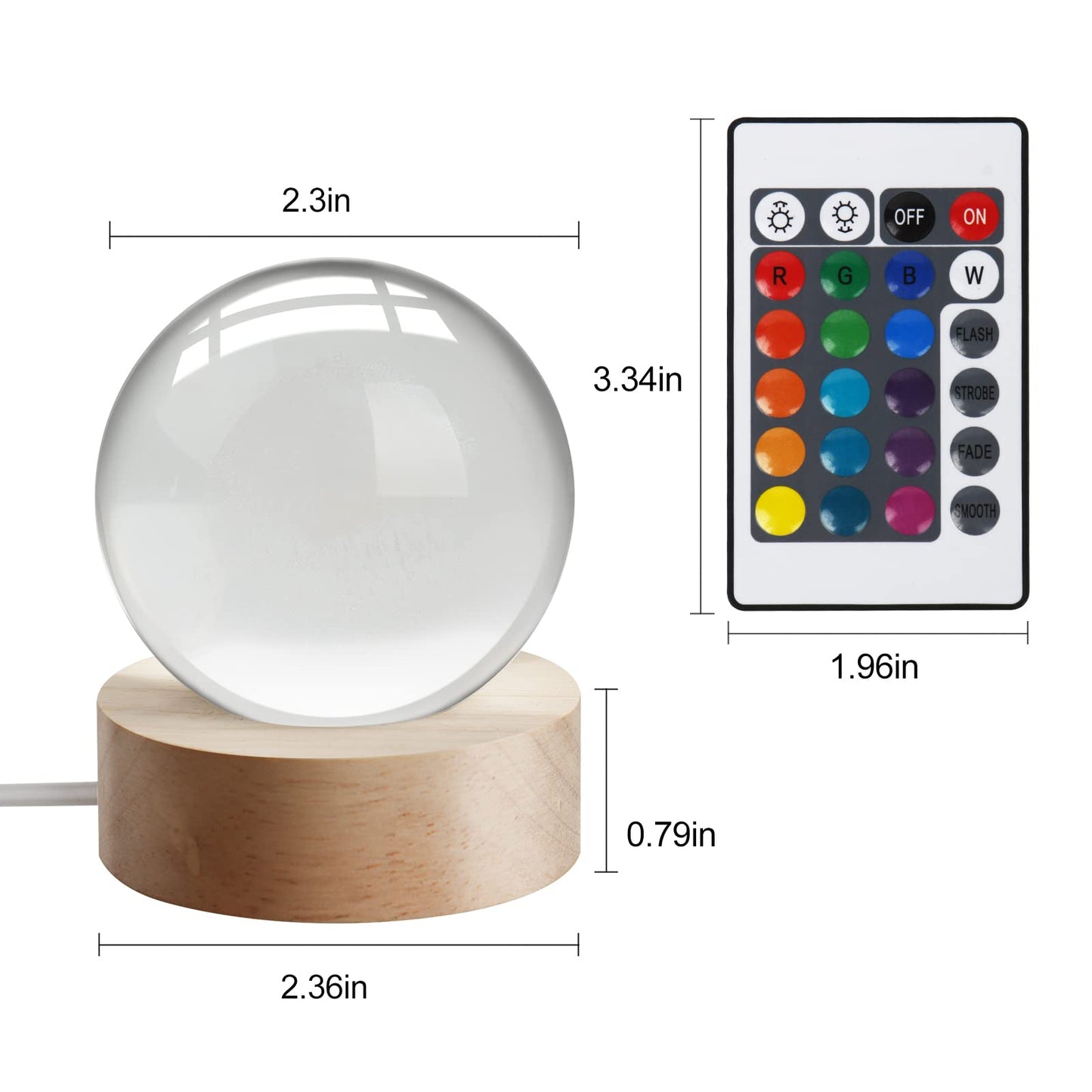 3D Galaxy Crystal Ball Night Light