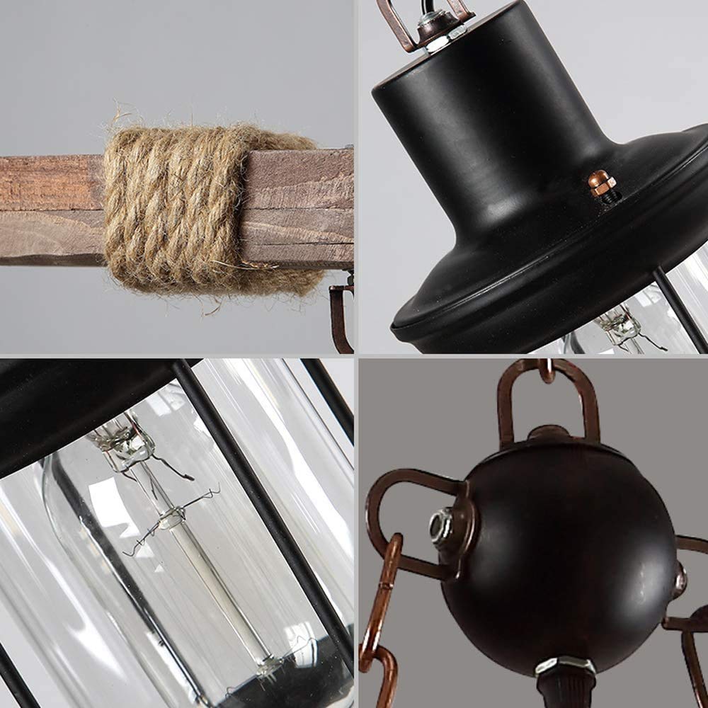 Industrial Wooden Hanging Chandelier