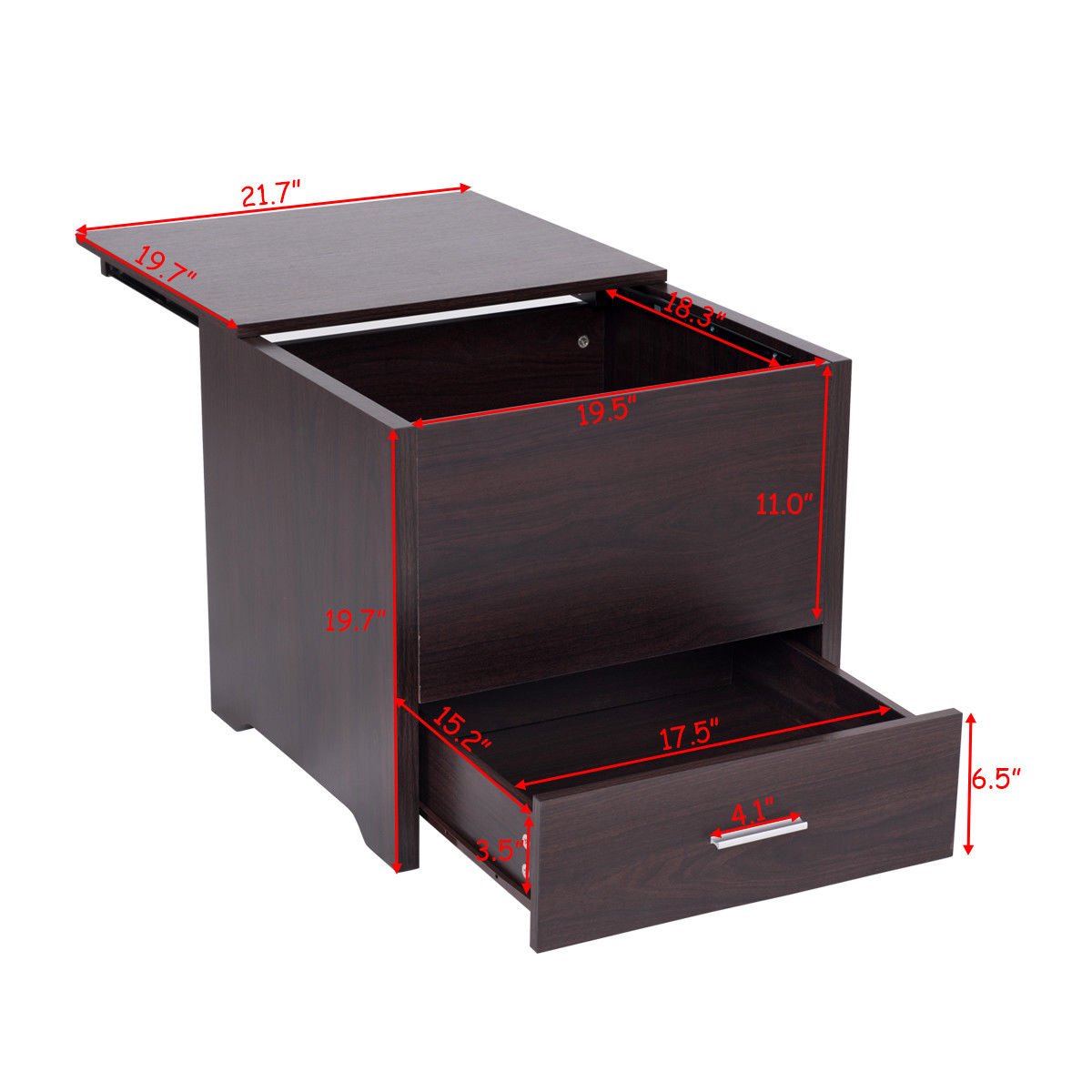 Side End Table with Hidden Compartment