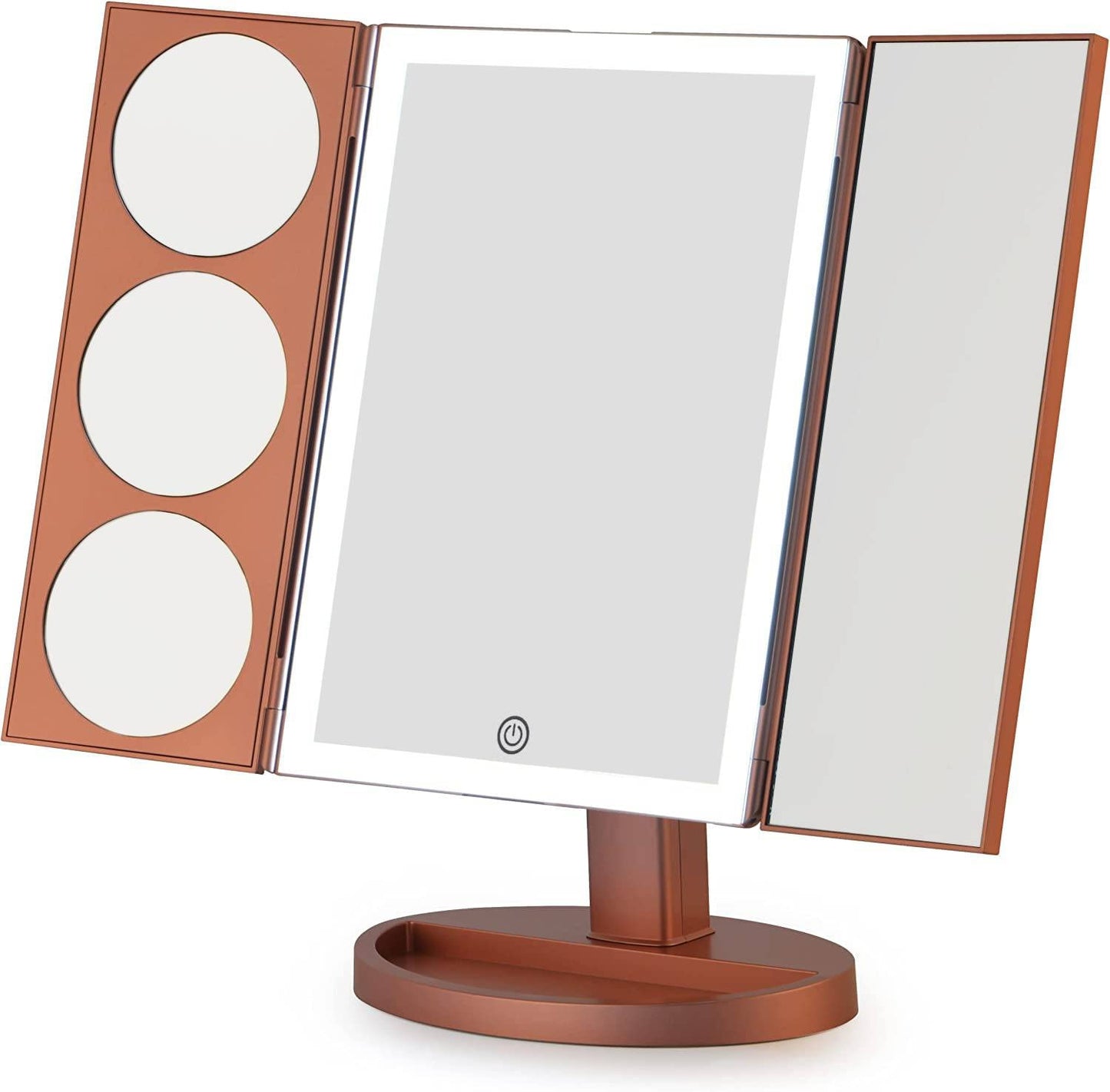 X-Large Vanity Makeup Mirror with LED Lights - Rose Gold